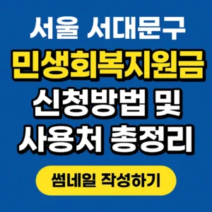 서울 서대문구 민생회복지원금