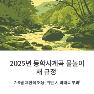 동학사계곡 물놀이 허용 기간
