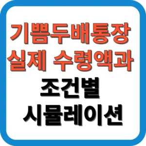 기쁨두배통장 실제 수령액과 조건별 시뮬레이션