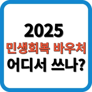 2025 민생회복 바우처, 어디서 쓰나?