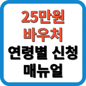 25만원 바우처 연령별 신청 매뉴얼