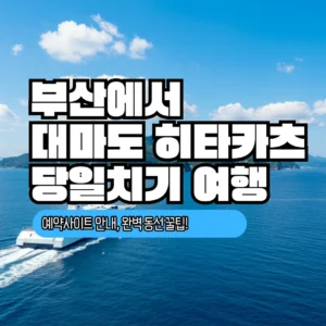 부산에서 대마도 히타카츠 당일치기 여행