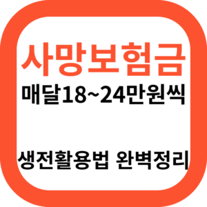 사망보험금 18~24만원씩-생전활용법 완벽정리