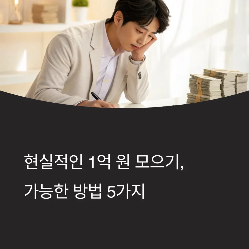 현실적으로 1억 모으는 5가지 전략: 절약부터 투자까지