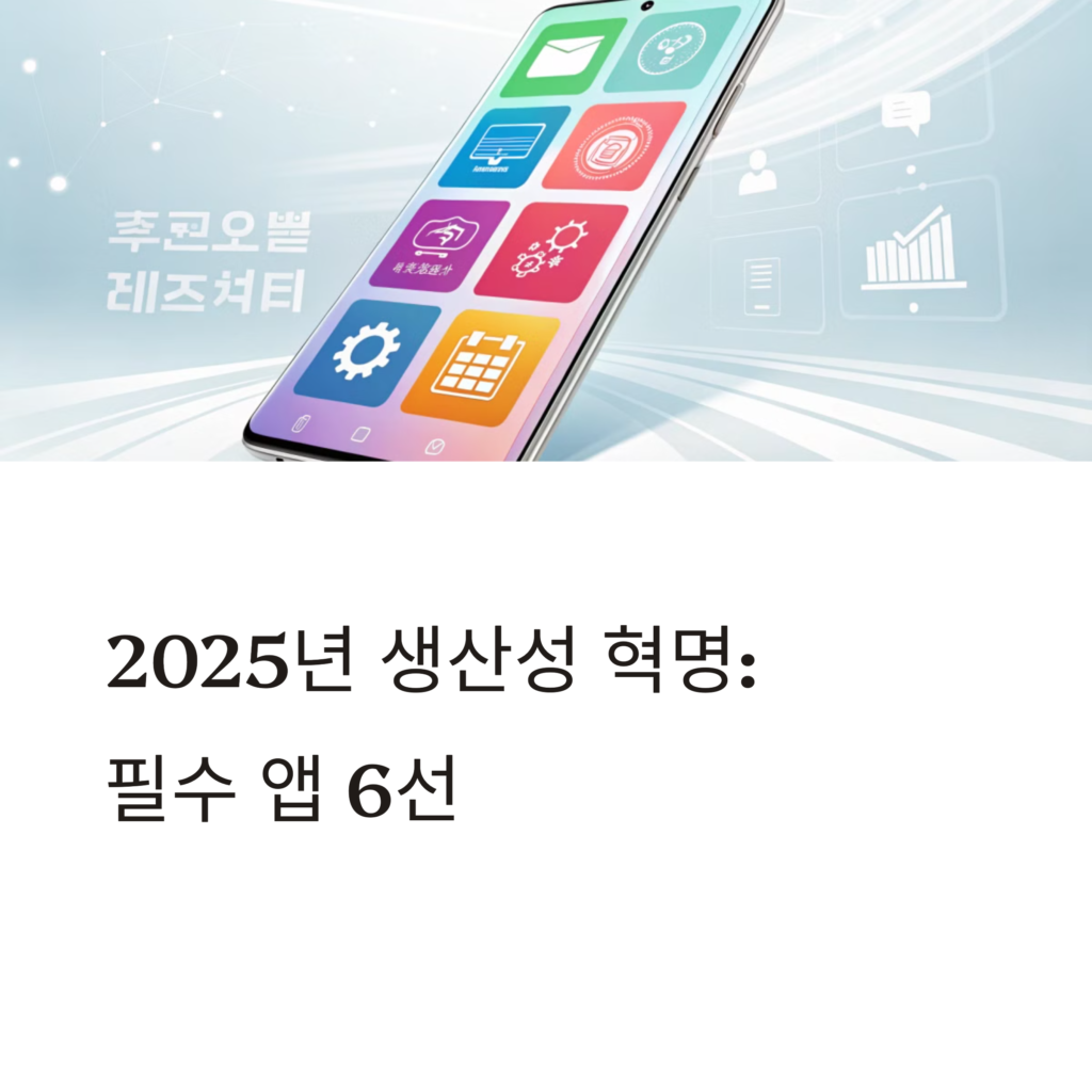 2025년 생산성 앱 추천 TOP 6 – 시간관리와 집중력까지 해결