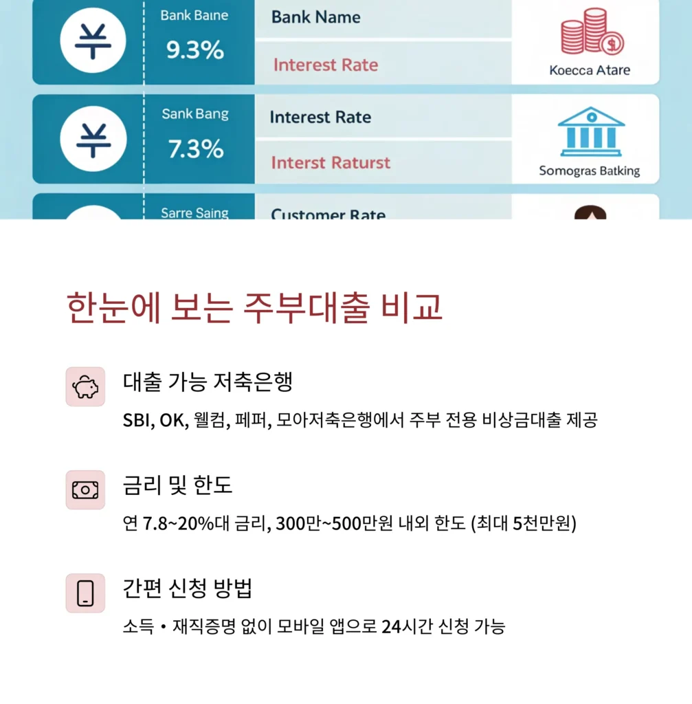 주부대출 가능한 저축은행 BEST 5, 금리 혜택까지 정리