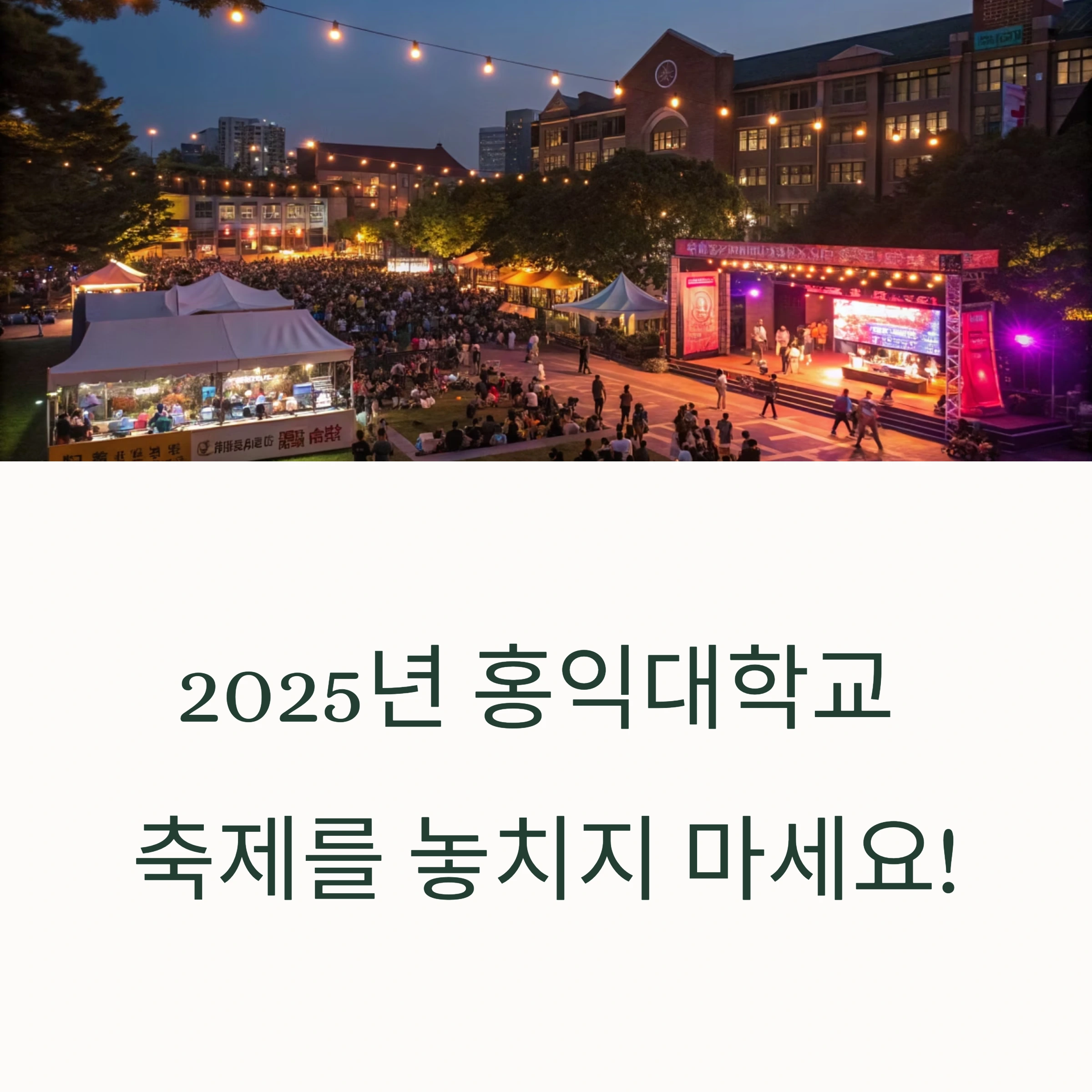 2025 홍익대학교 축제 일정 및 연예인 라인업 총정리