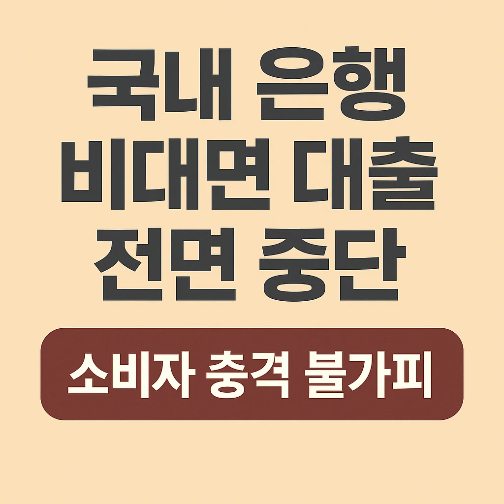 국내 은행 비대면 대출 전면 중단