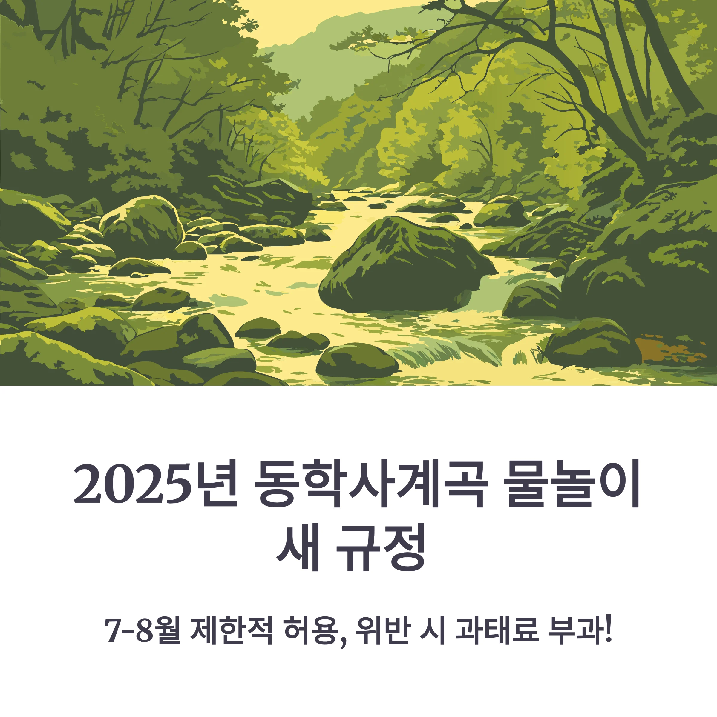 동학사계곡 물놀이 허용 기간