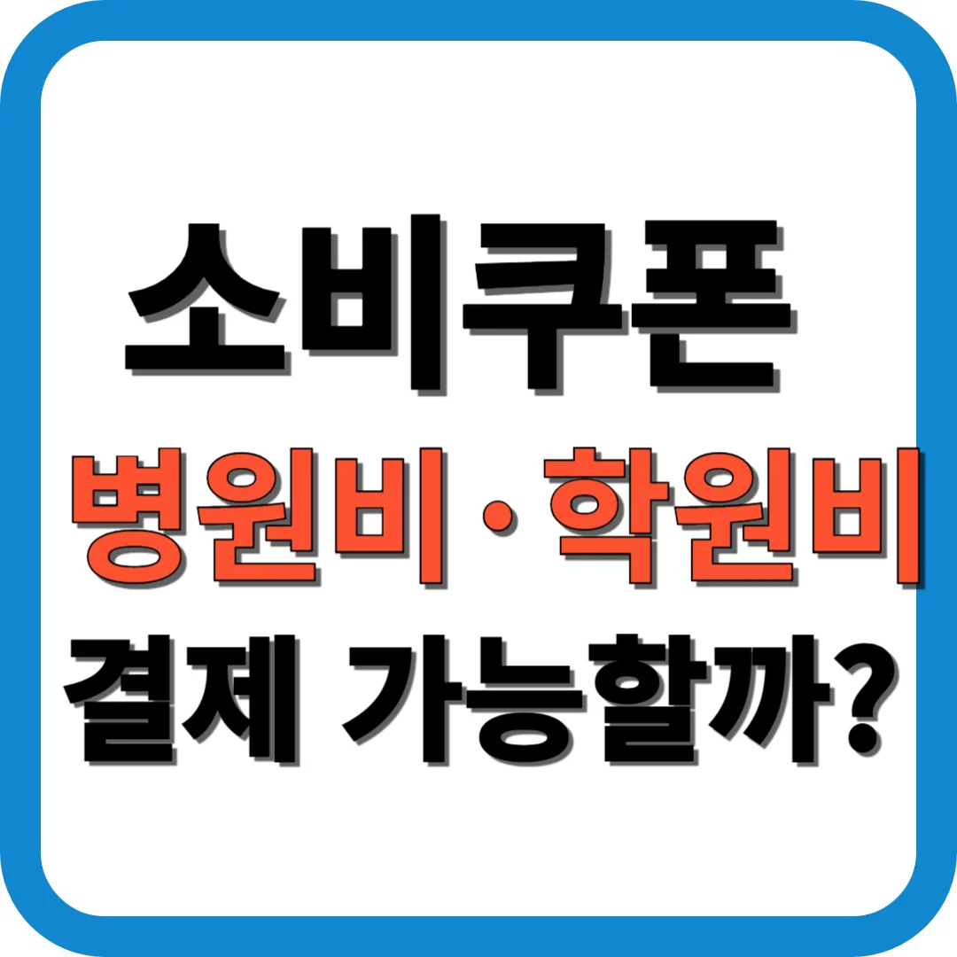 소비쿠폰 병원비·학원비 결제 가능할까?