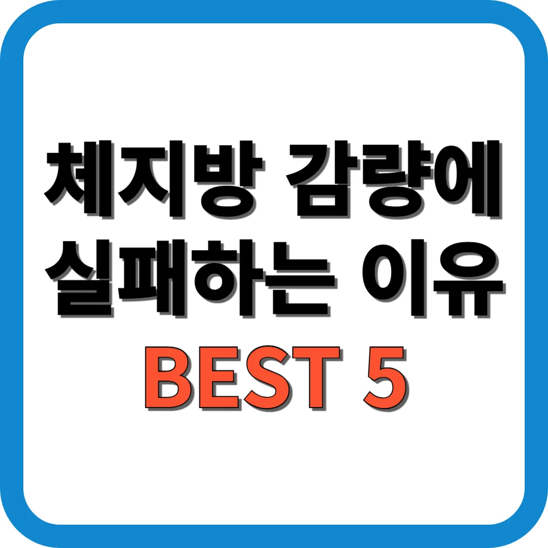 체지방 감량에 실패하는 이유 BEST 5