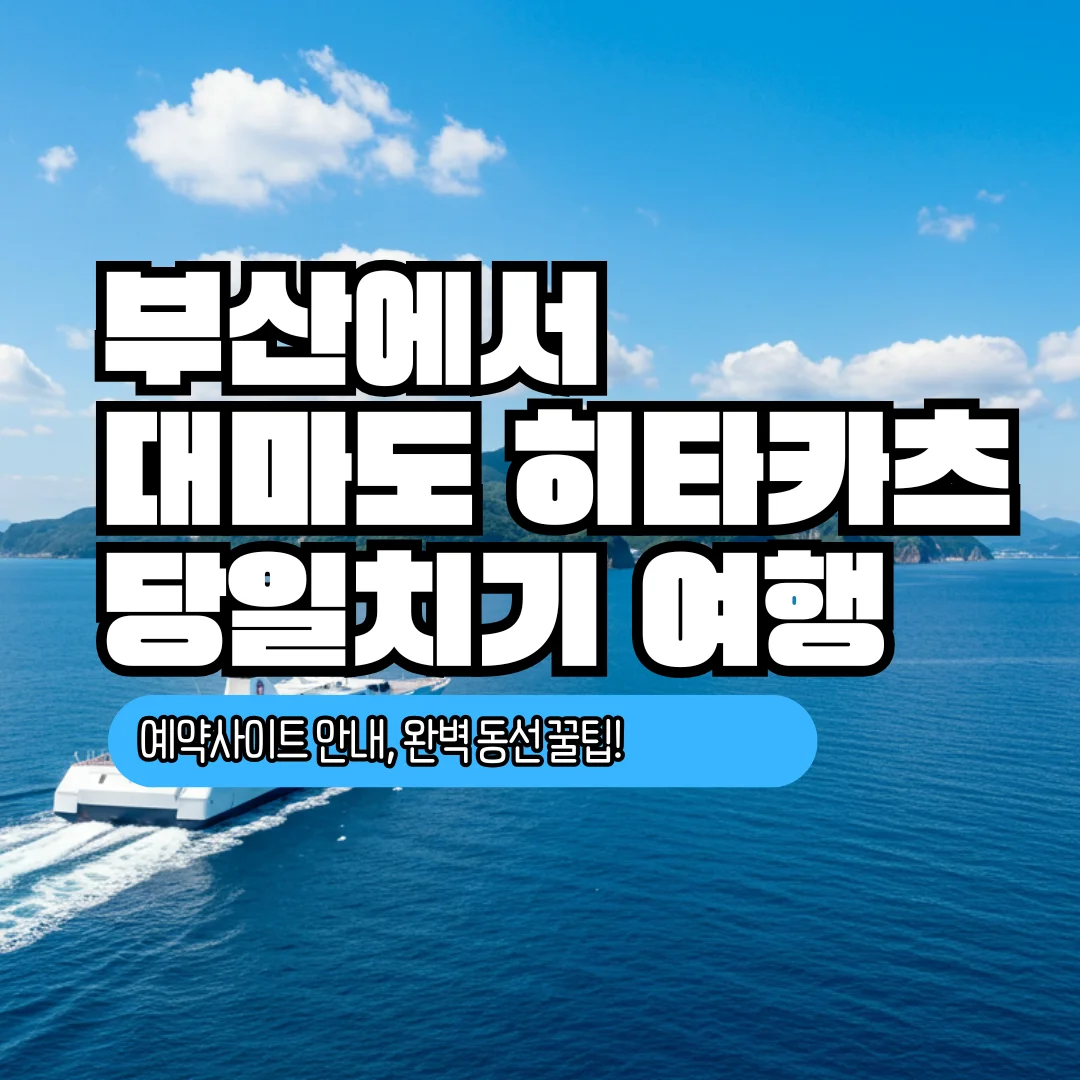 부산에서 대마도 히타카츠 당일치기 여행